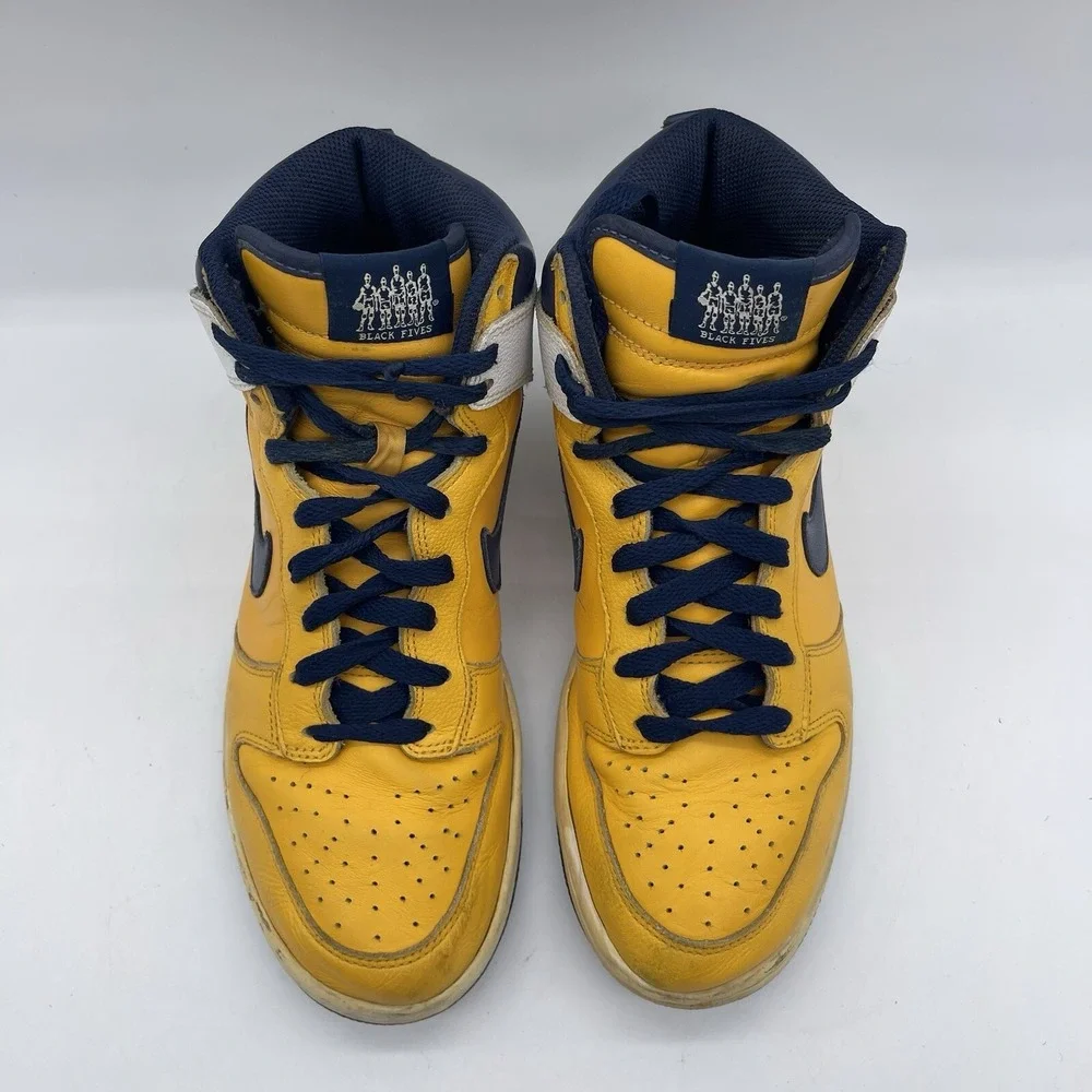 Nike Dunk High Gold Men's Size‎ 7.5 Sneakers 309432-741 Harlem Rens Black Fives